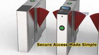 Ver demostración de control de acceso completamente automático de puertas de acceso de seguridad con aleta óptica de acero inoxidable J281