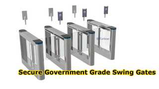 View Nine Control Modes Mechanical Swing Gate Turnstile For Government Building Demo
