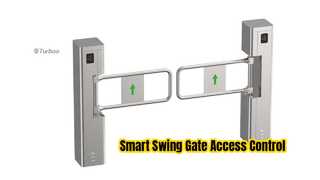 Ver: Puerta batiente de control de acceso Z310 con código RFID/QR integrado para escaparate de supermercados de autoservicio